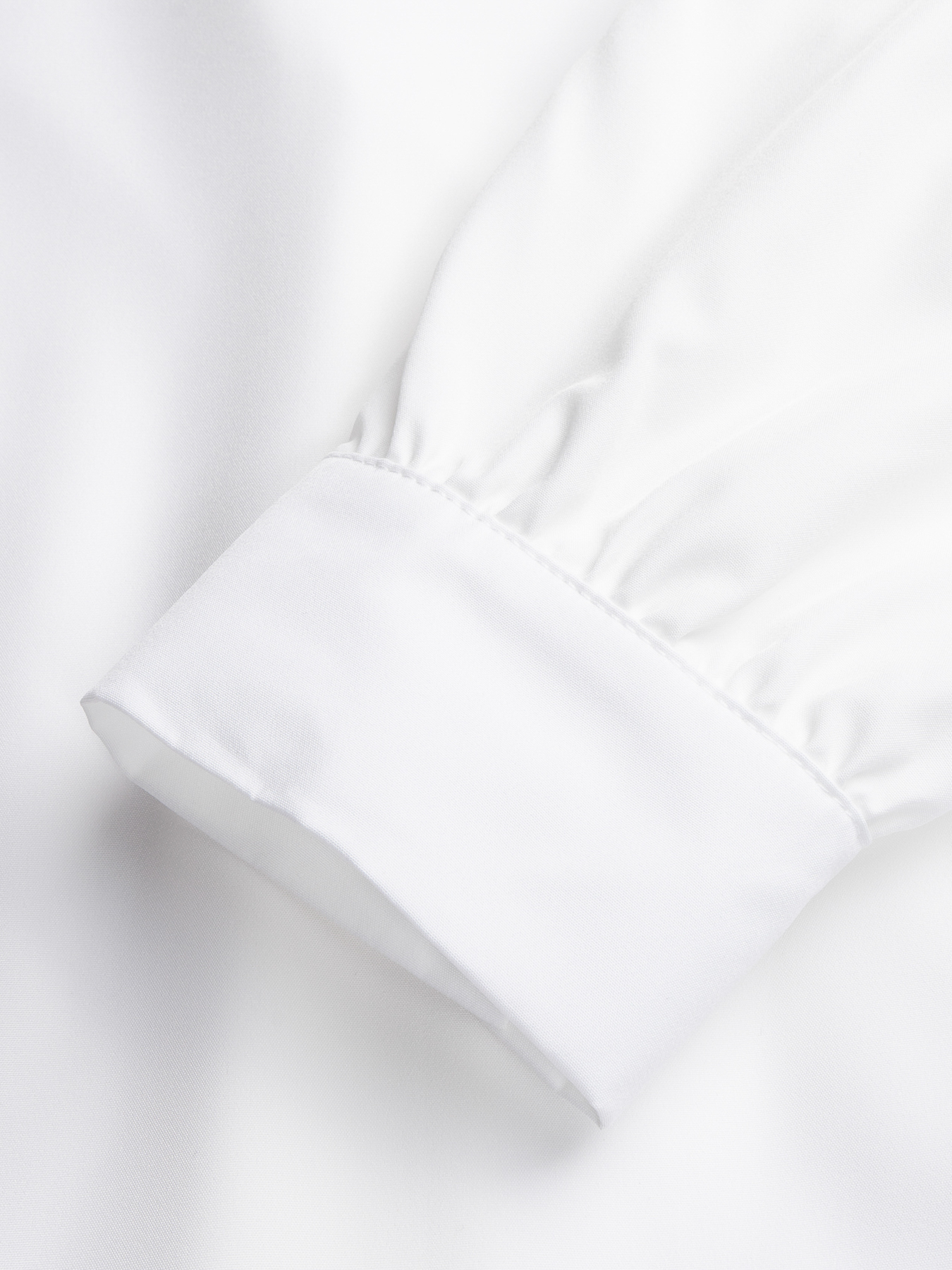 Women's White Blouse with Statement Buttons and Lantern Sleeves