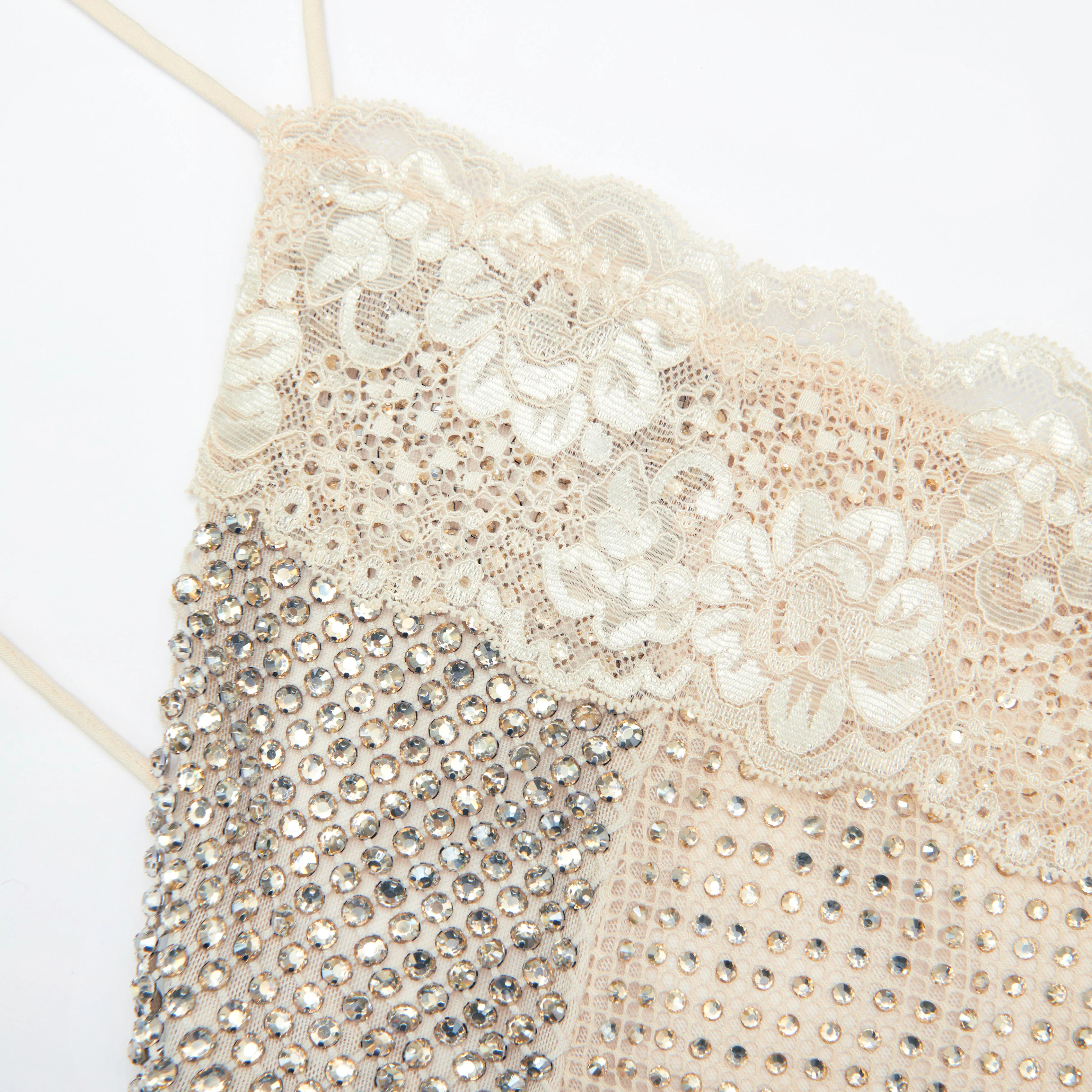 Woman's Dinner Showstopper Light Apricot Gilded One-Shoulder Formal Dress: Lace Rhinestone Cutout Waist Backless Slit, Full Atmosphere