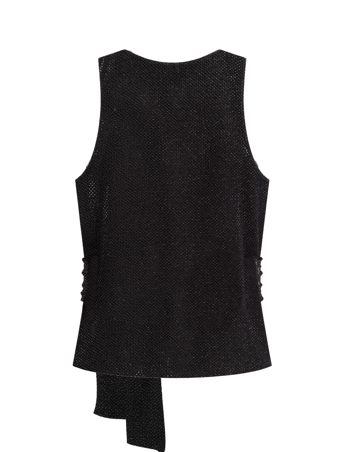 2026 Spring Summer Contemporary Crochet Cami - Metallic-Look Openwork Scoop Neck Essential Top