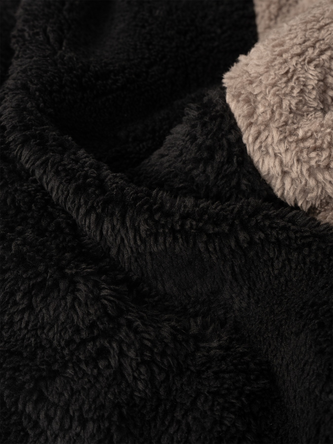 Collision-colored hooded fleece cardigan for women Loose large warm medium-length coat