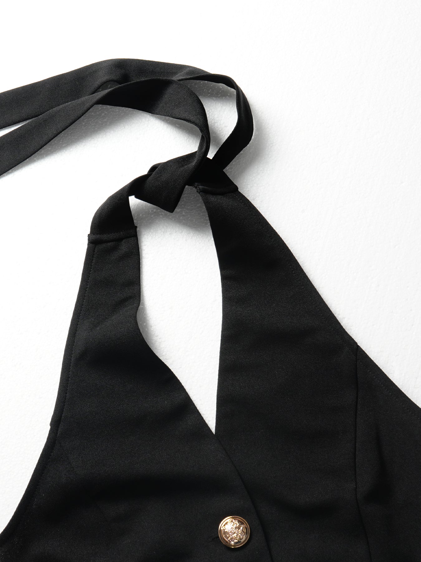 Women's Sleeveless Halter Neck Button Vest Top-Aetheryn