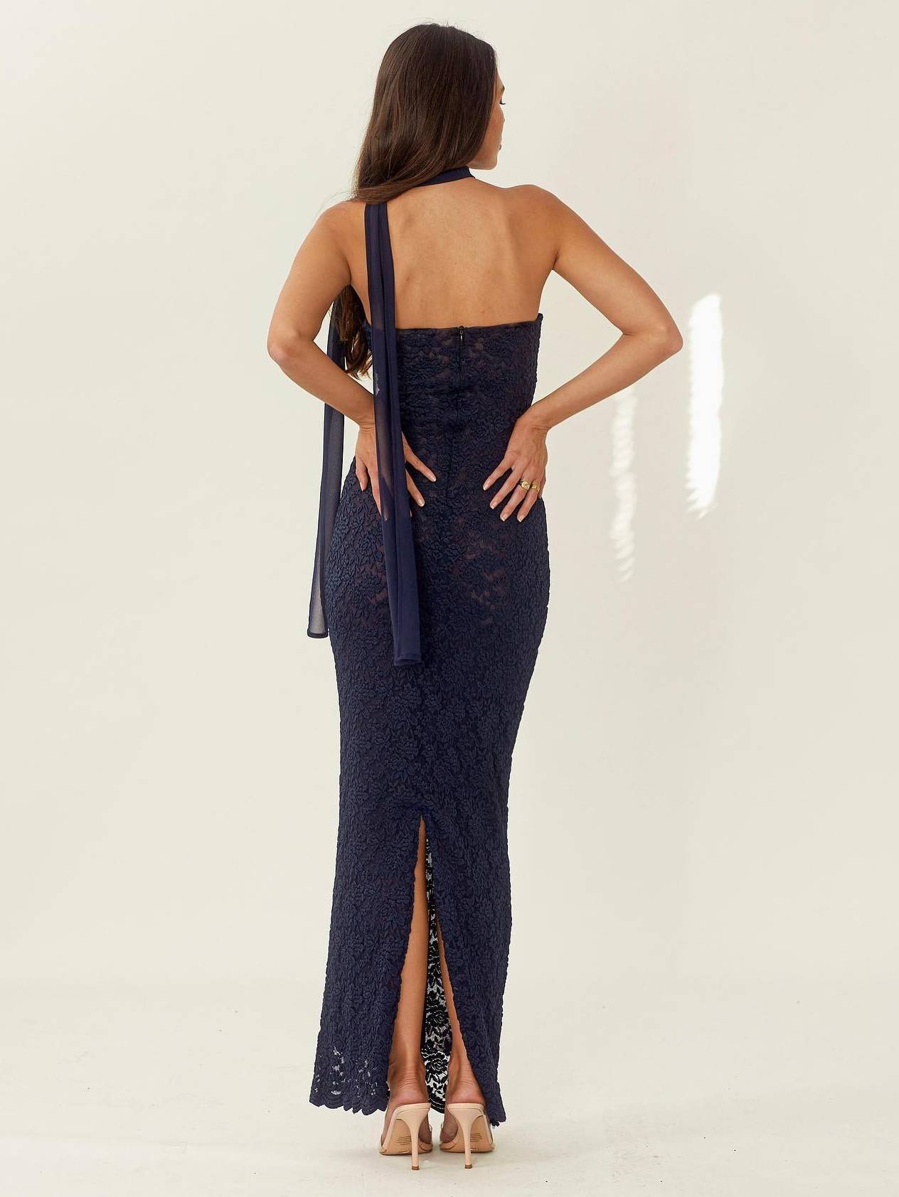 Strapless Lace Mermaid Maxi Dress
