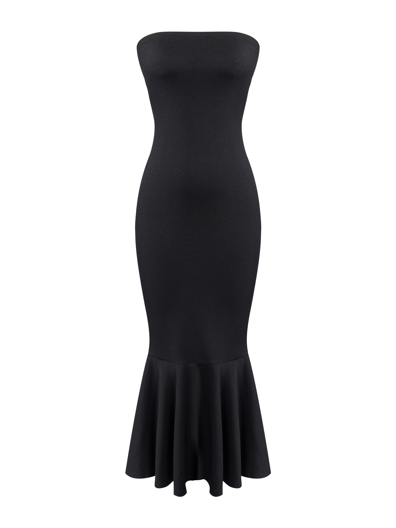 Woman's Black & White Cape Overlay Mermaid Maxi Dress