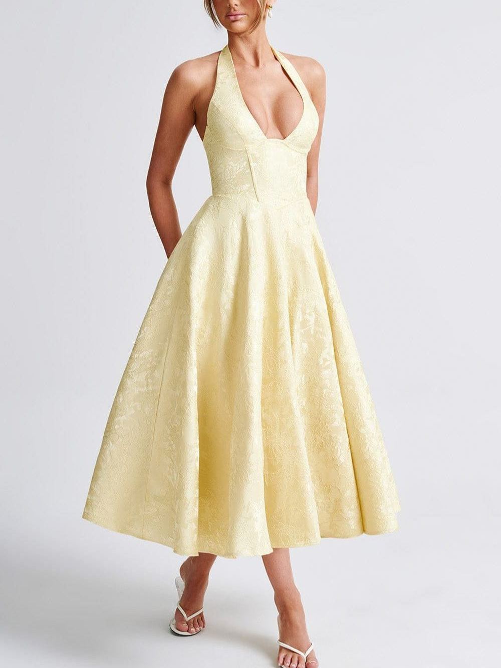 Effie Midi Dress - Lemon