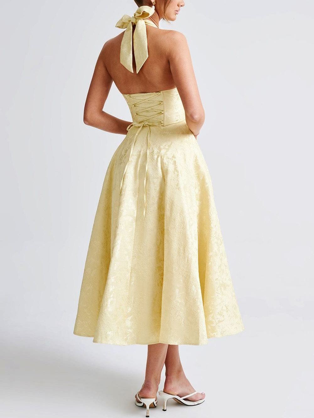Effie Midi Dress - Lemon