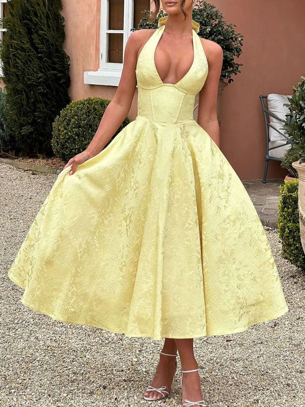 Effie Midi Dress - Lemon