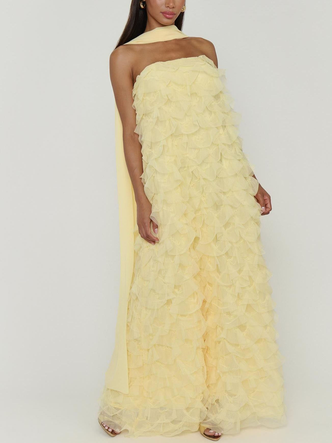 Enchanted Dress ~ Pale Yellow Ruffle Tulle