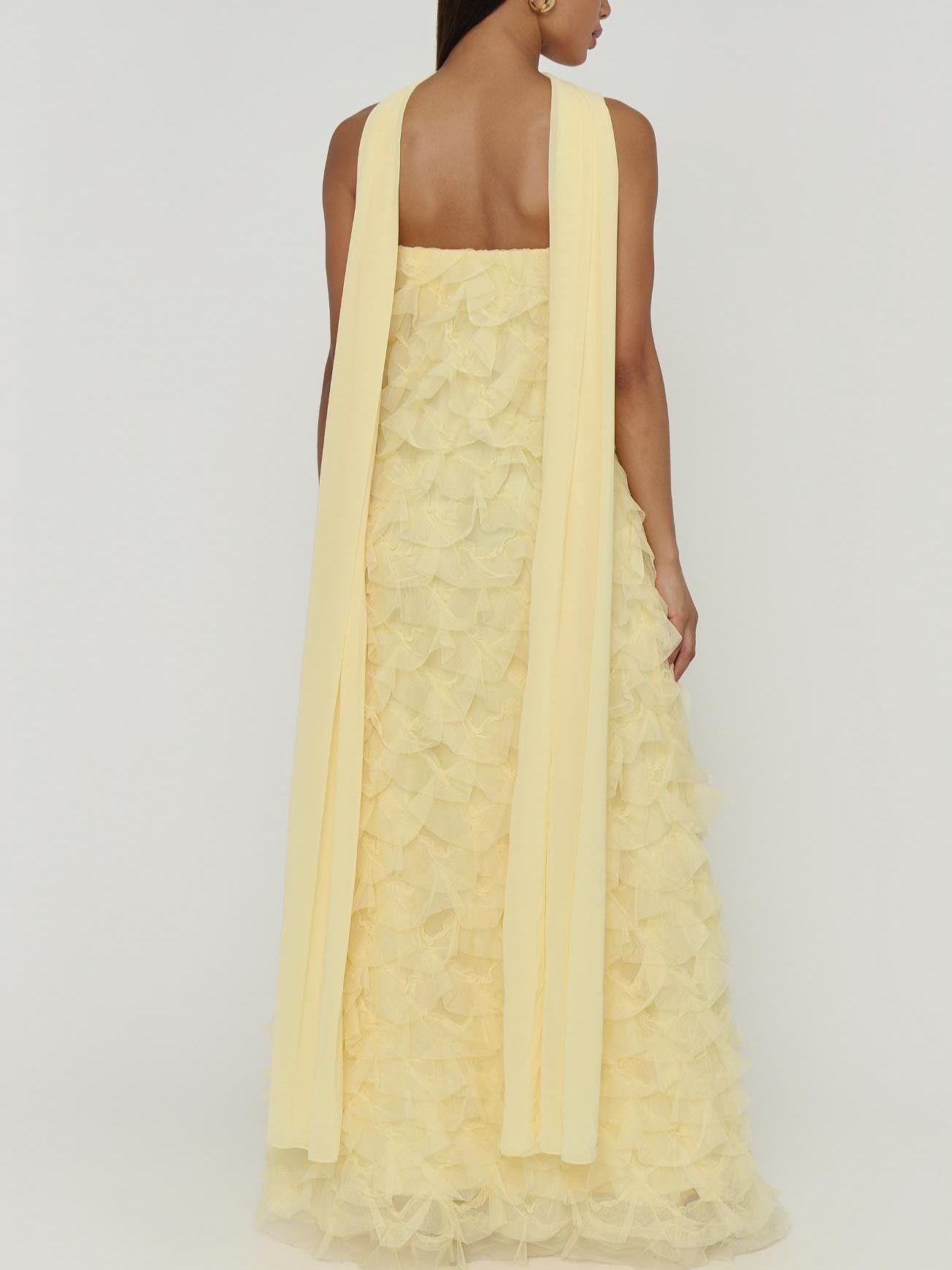 Enchanted Dress ~ Pale Yellow Ruffle Tulle