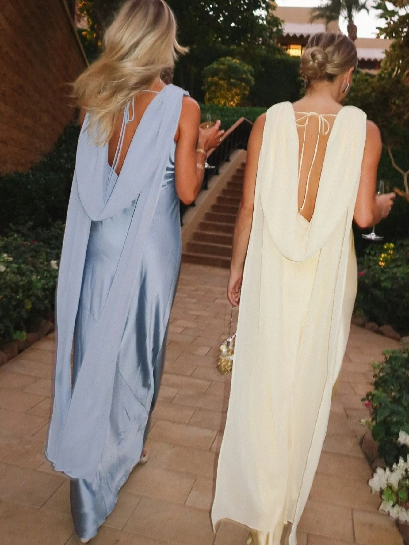 Maya Maxi Dress ~ Pale Yellow Luxe Satin