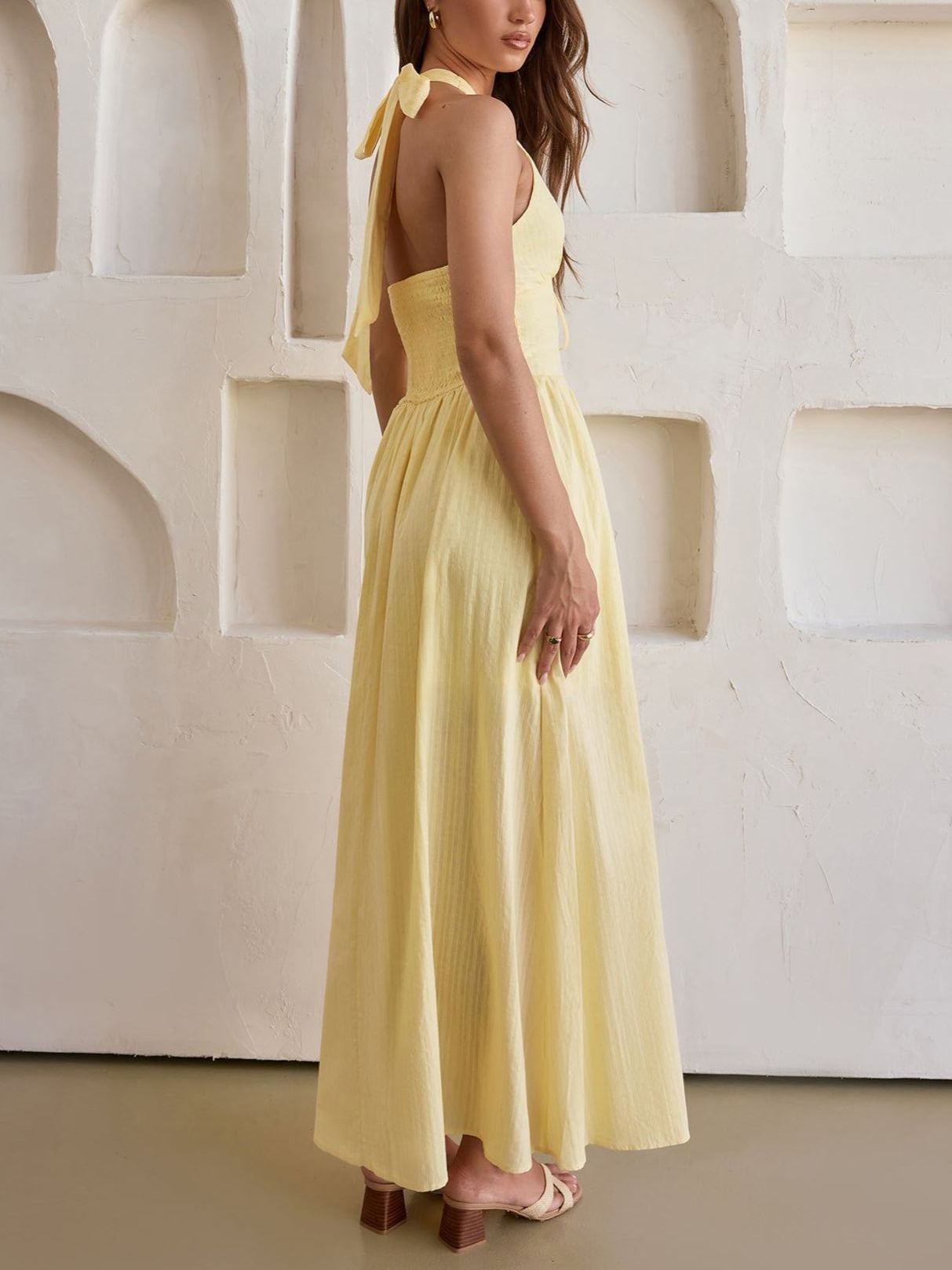 Arrietty Halter Maxi Dress Yellow