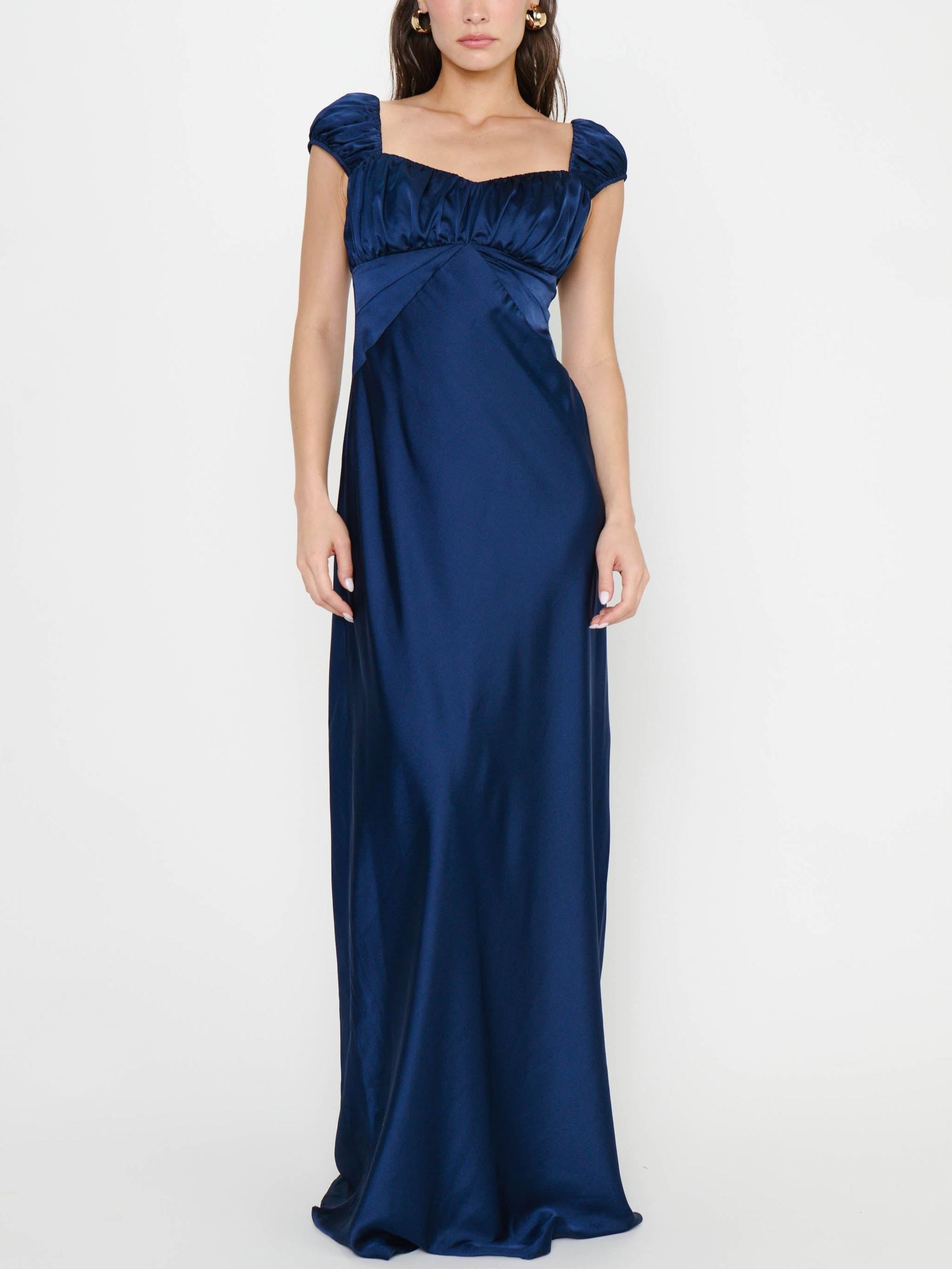Veronica Maxi Dress ~ Midnight Navy Luxe Satin