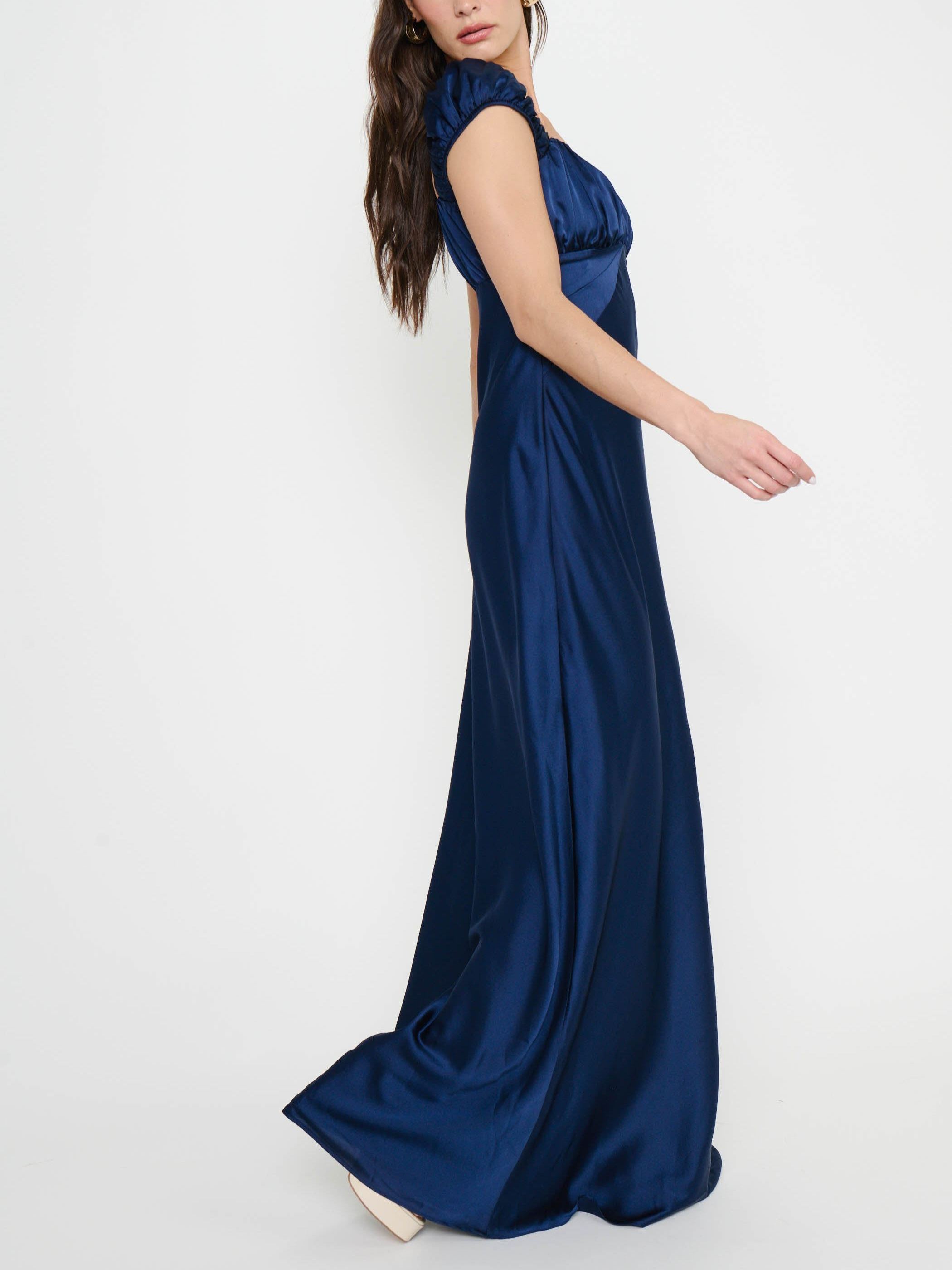 Veronica Maxi Dress ~ Midnight Navy Luxe Satin