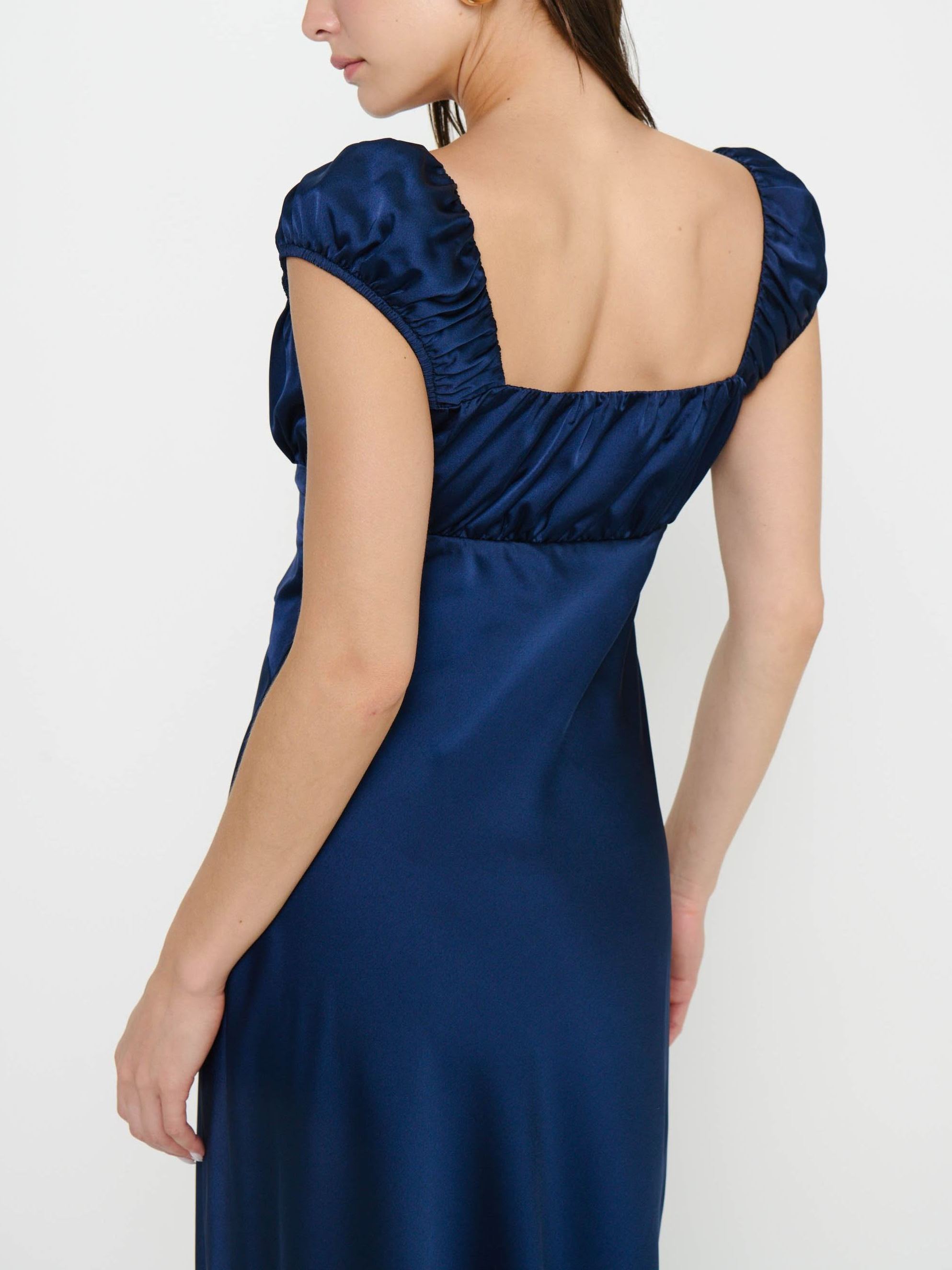 Veronica Maxi Dress ~ Midnight Navy Luxe Satin