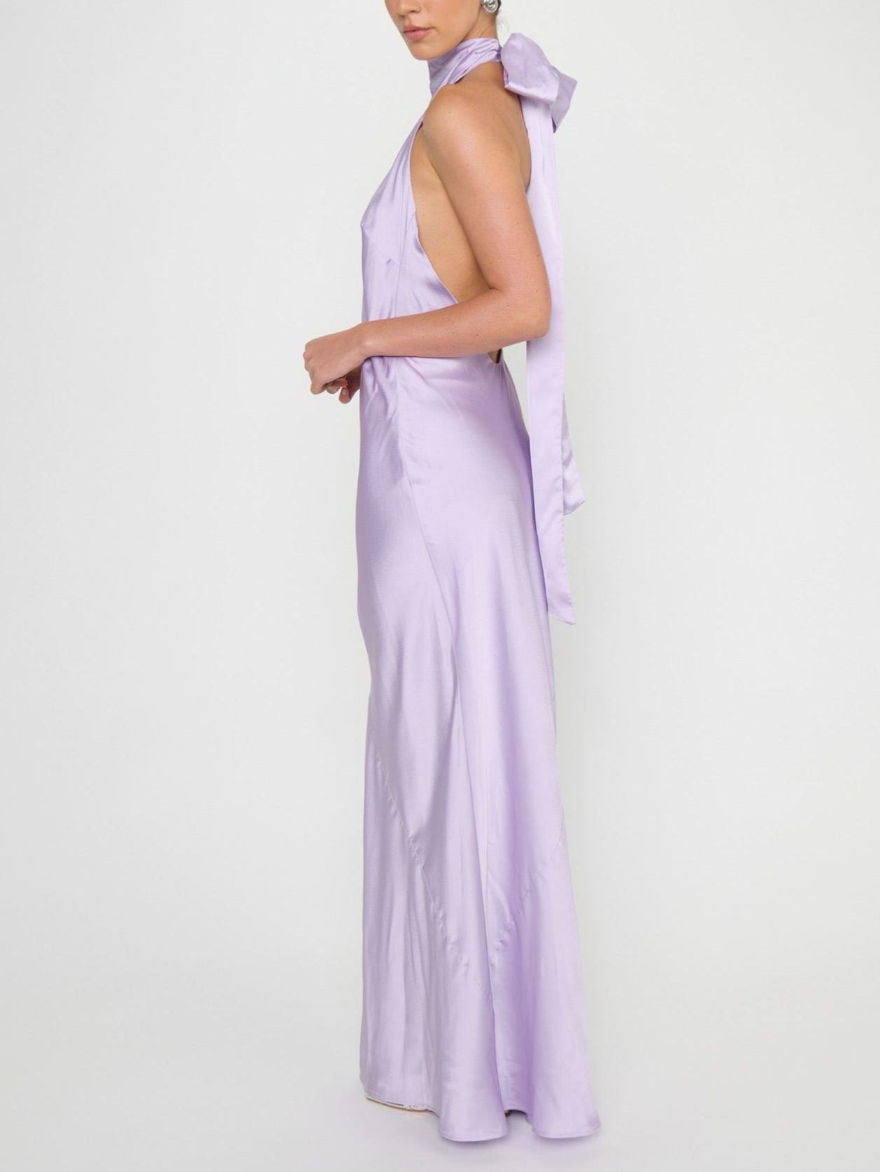Lisa Maxi Dress ~ Lavender Luxe Satin