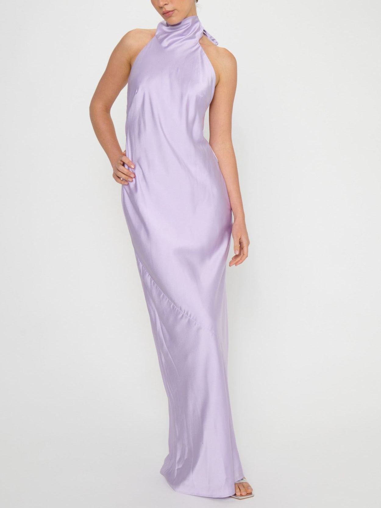 Lisa Maxi Dress ~ Lavender Luxe Satin