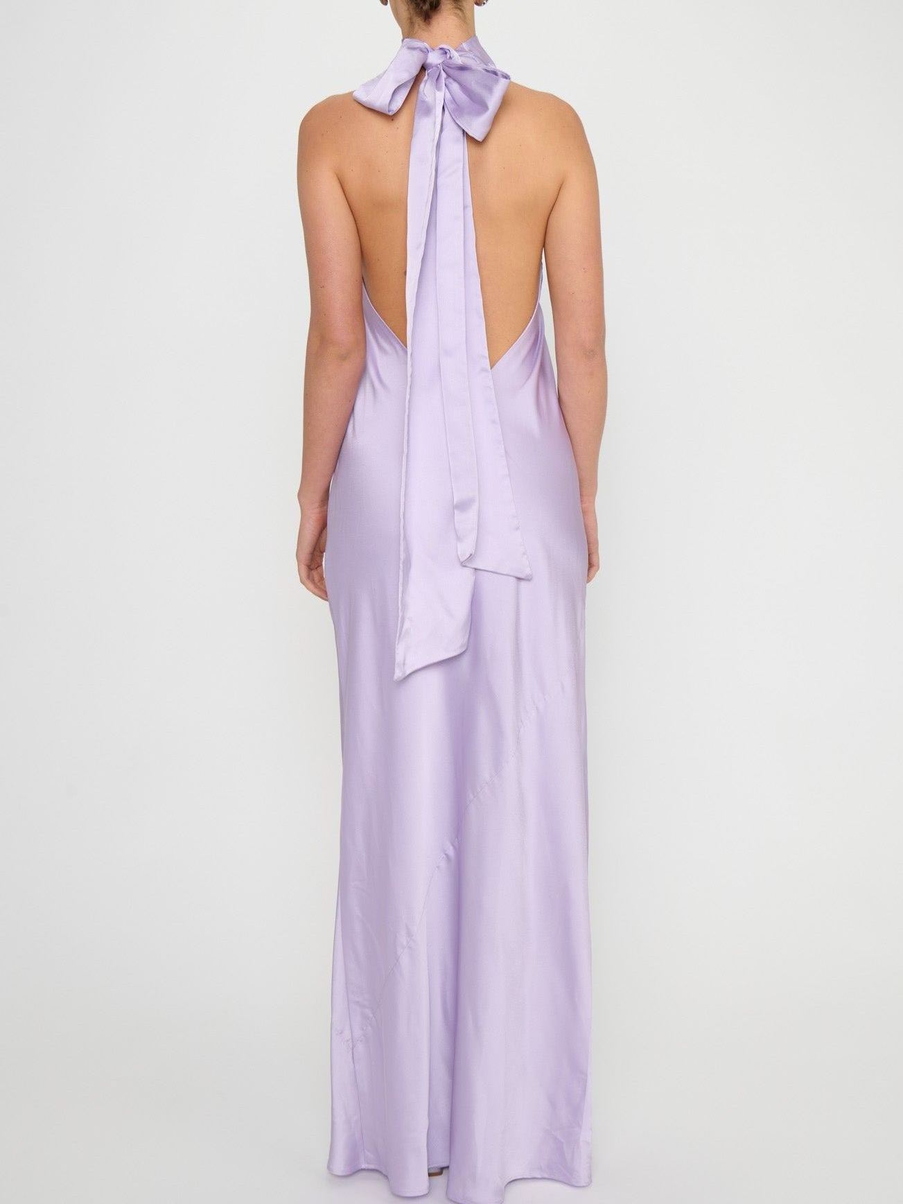 Lisa Maxi Dress ~ Lavender Luxe Satin