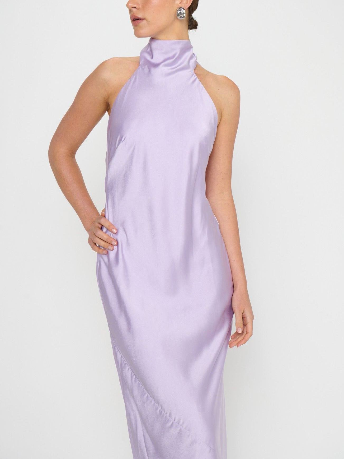 Lisa Maxi Dress ~ Lavender Luxe Satin