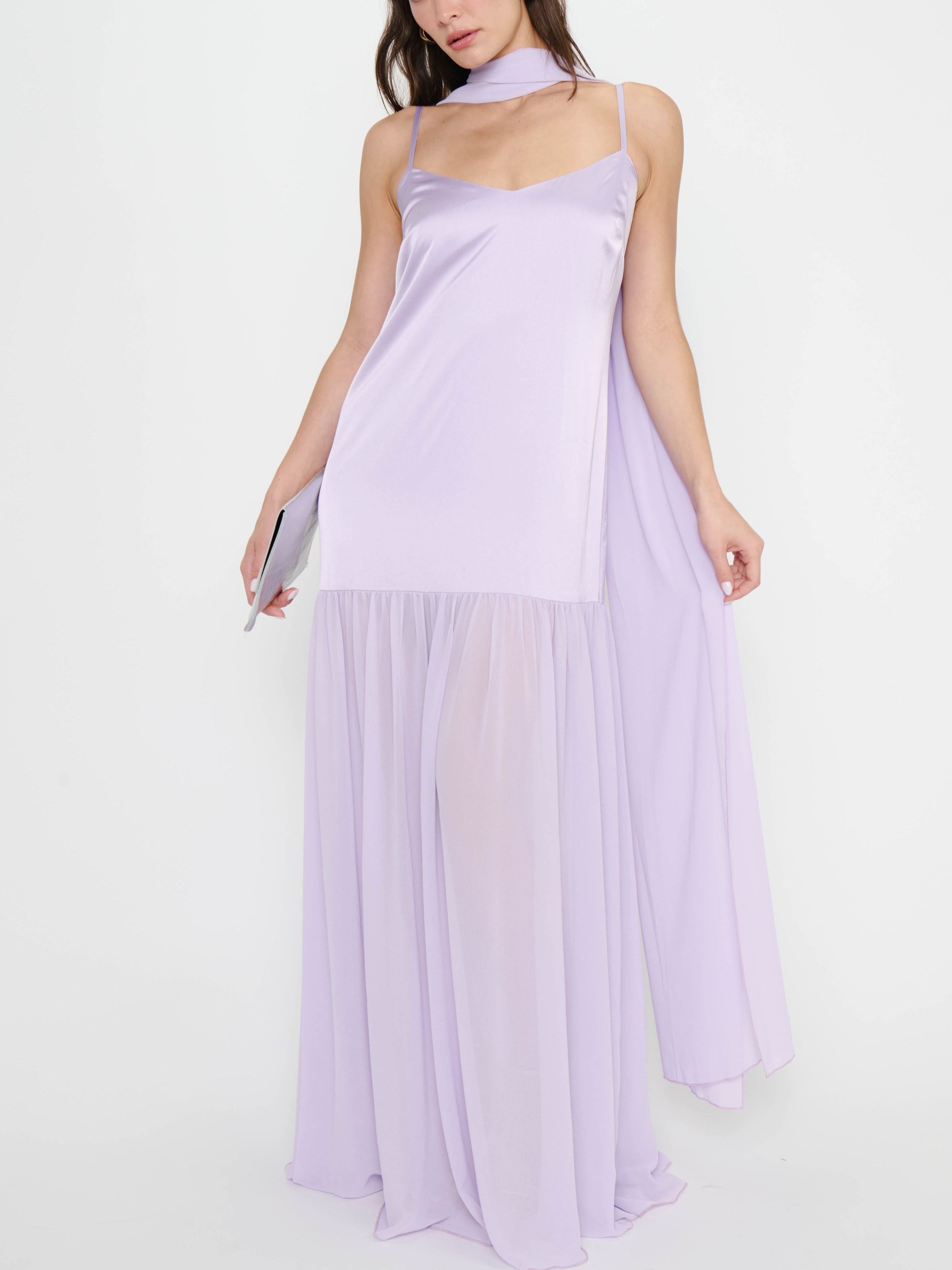 Dalia Maxi Dress ~ Lavender Luxe Satin