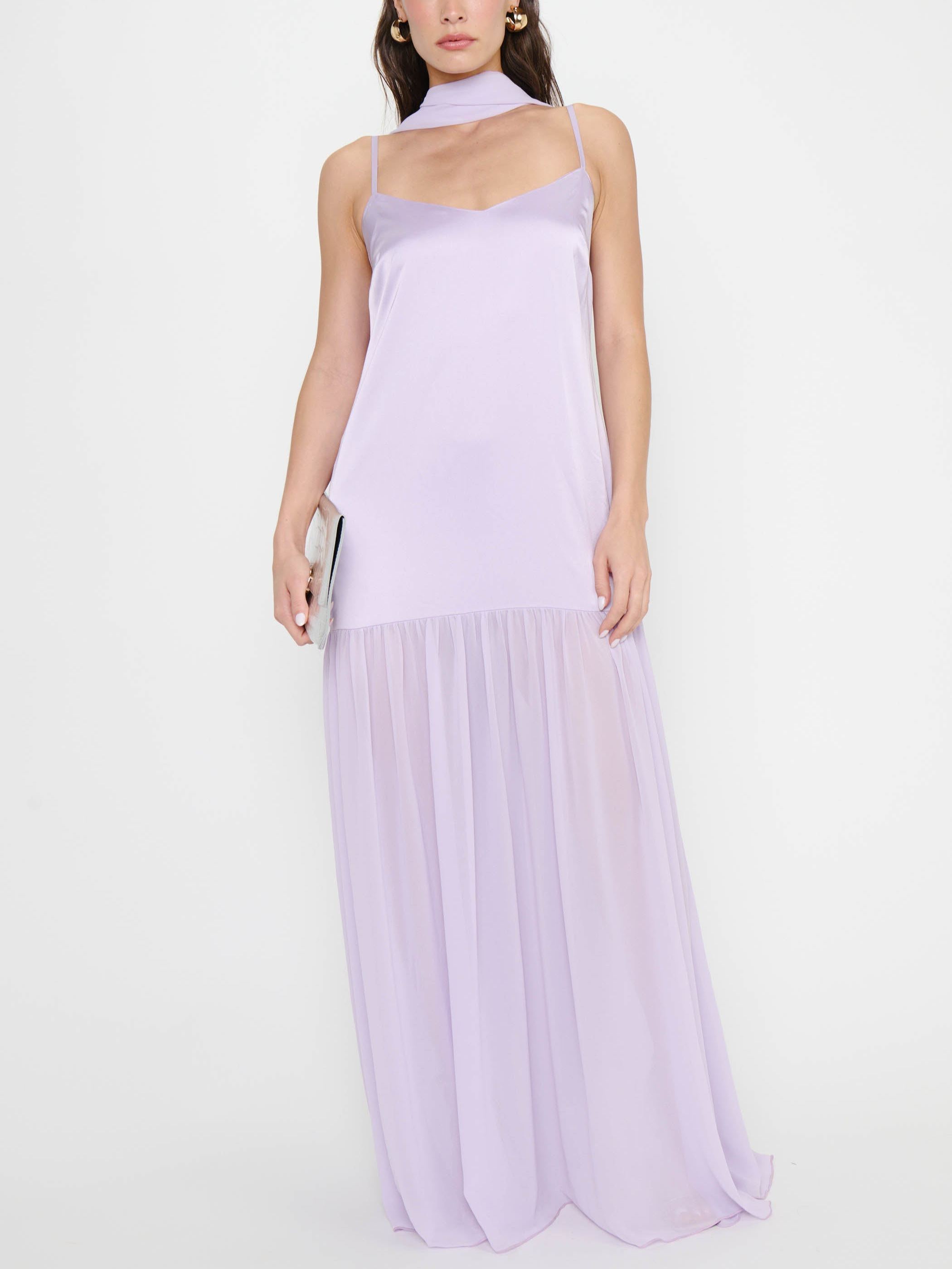Dalia Maxi Dress ~ Lavender Luxe Satin