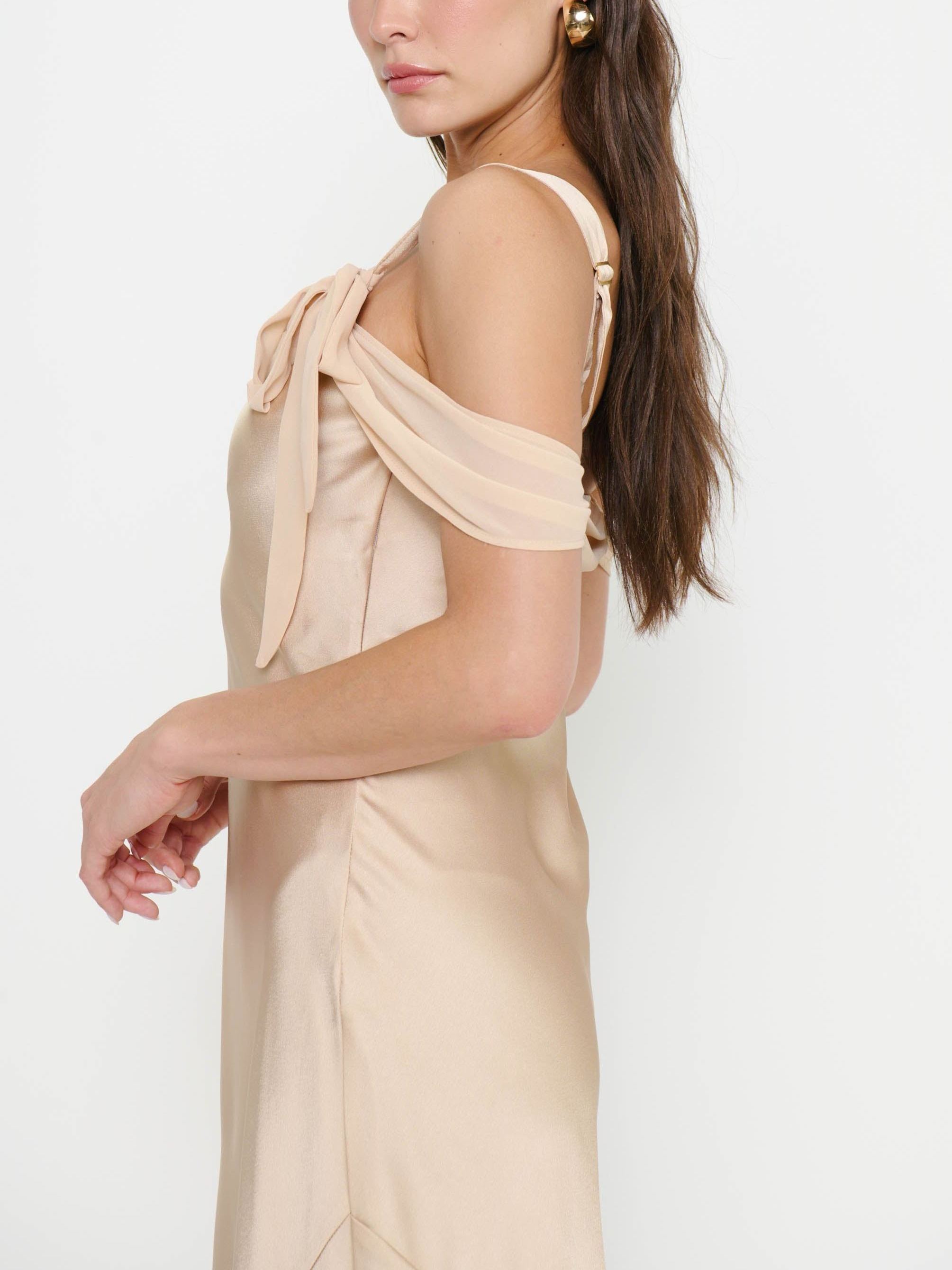 Bella Maxi Dress ~ Champagne Luxe Satin