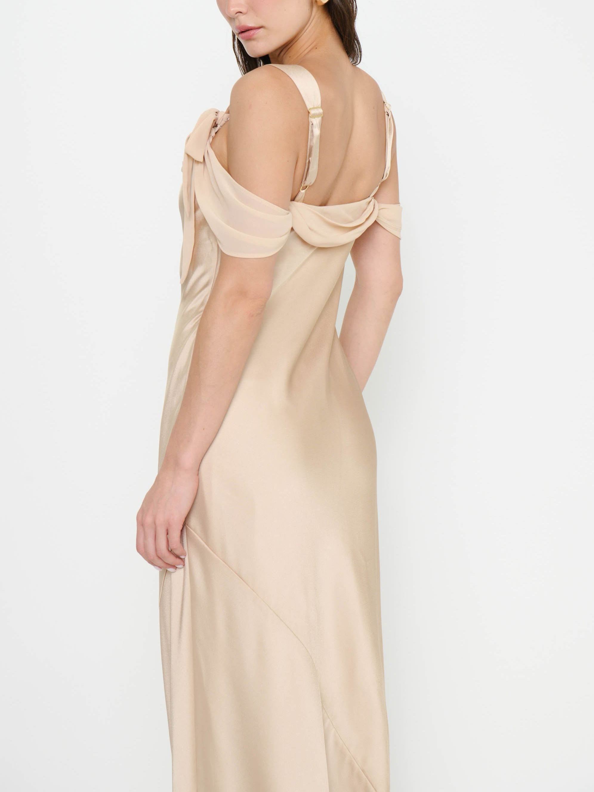 Bella Maxi Dress ~ Champagne Luxe Satin