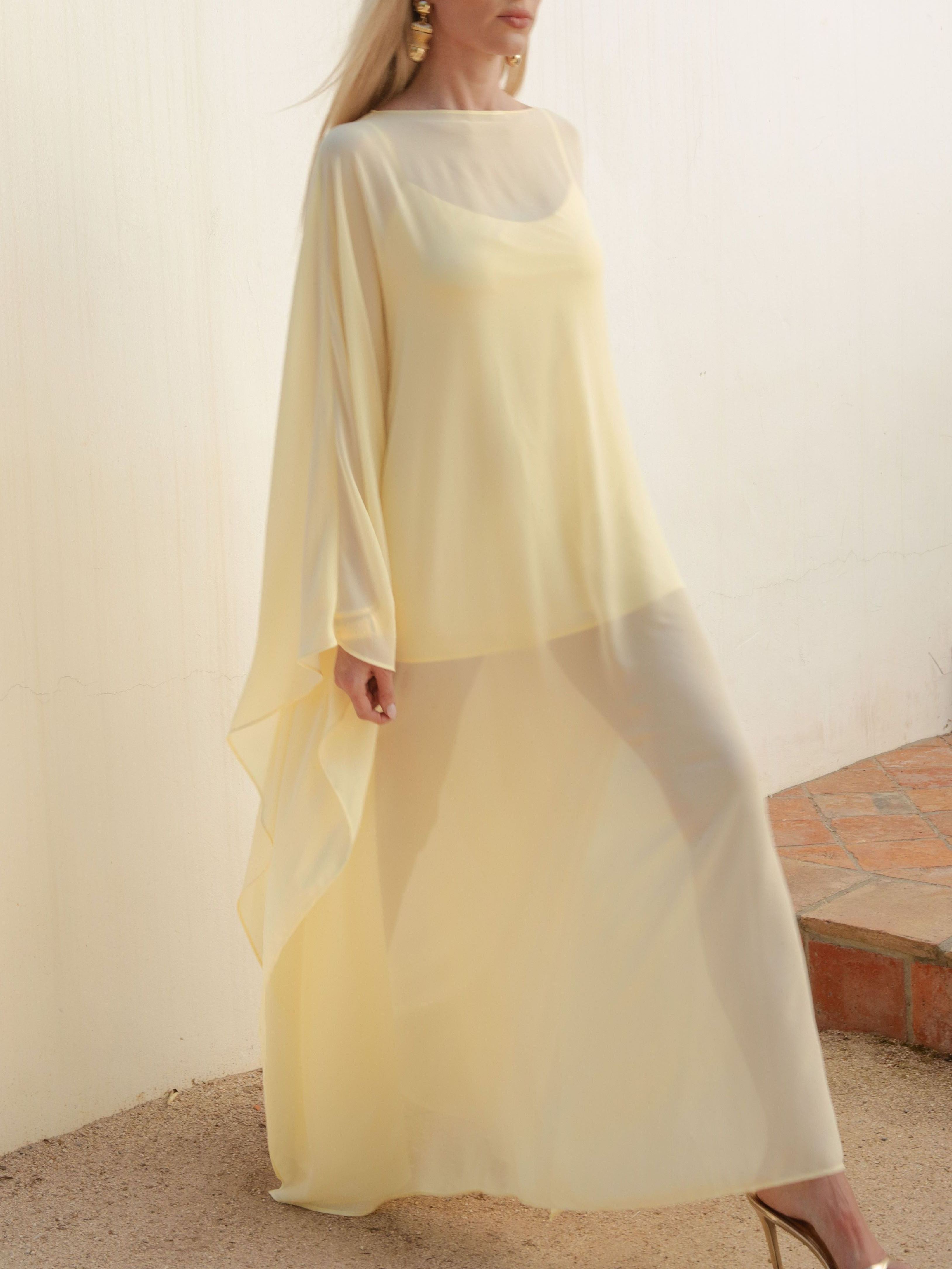 Olsen Maxi Dress ~ Pale Yellow Chiffon