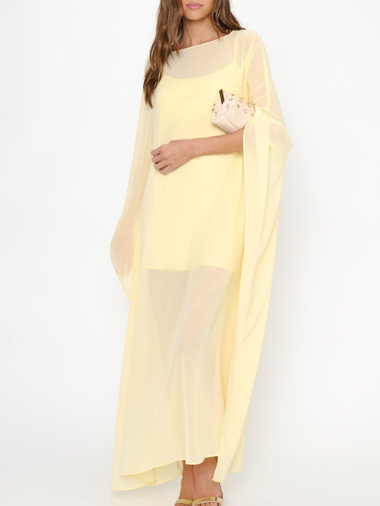 Olsen Maxi Dress ~ Pale Yellow Chiffon