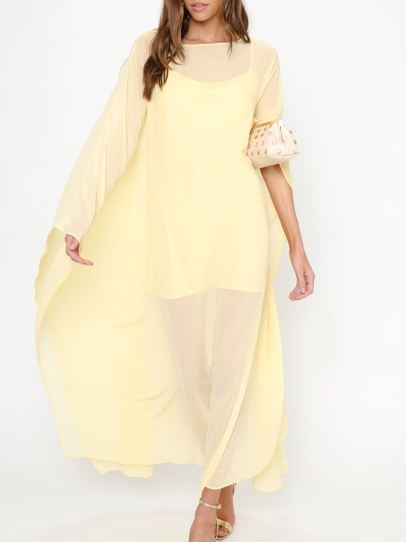 Olsen Maxi Dress ~ Pale Yellow Chiffon