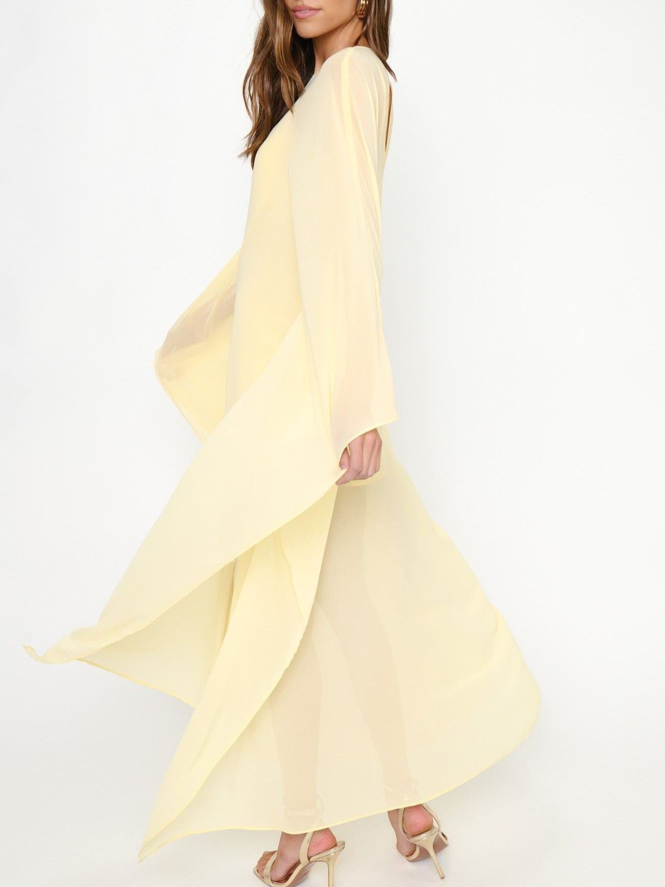 Olsen Maxi Dress ~ Pale Yellow Chiffon