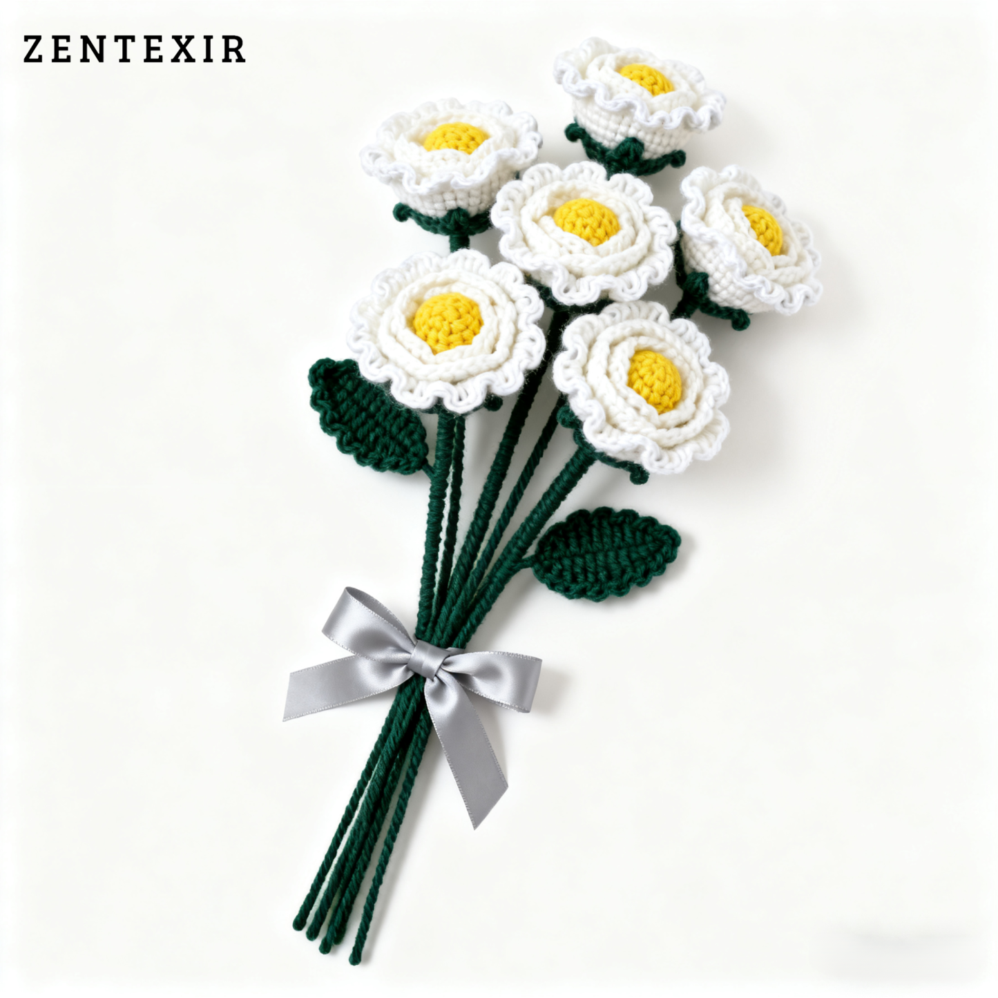 Handgestrickte Kunstblumen