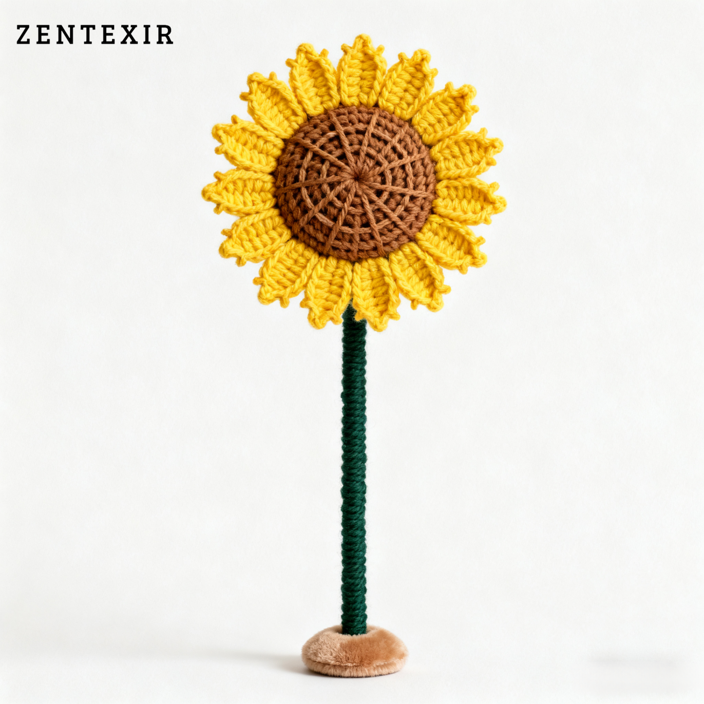 Handgestrickte Sonnenblumen (10 Stück)