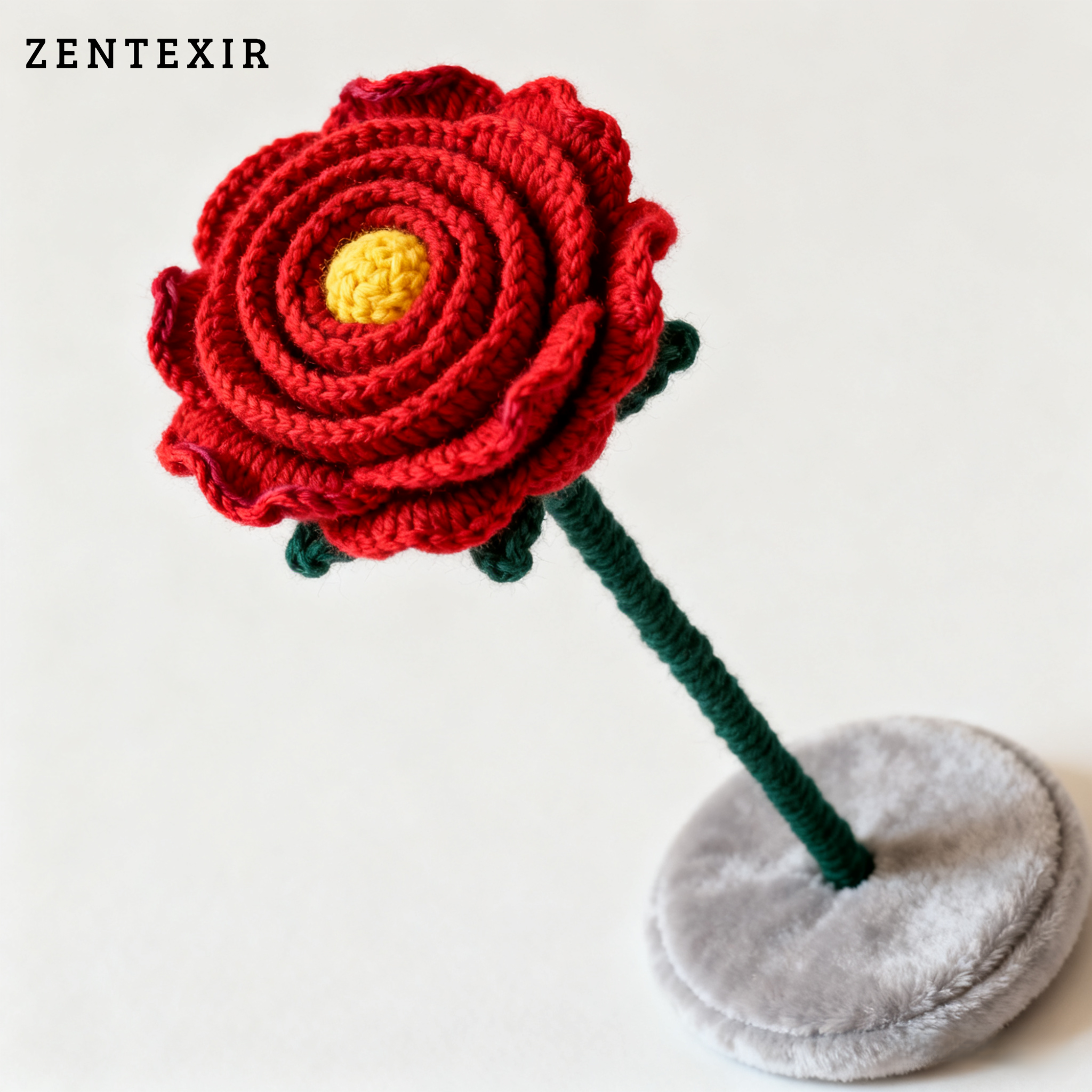 Handgestrickte Rosen (10 Stück)