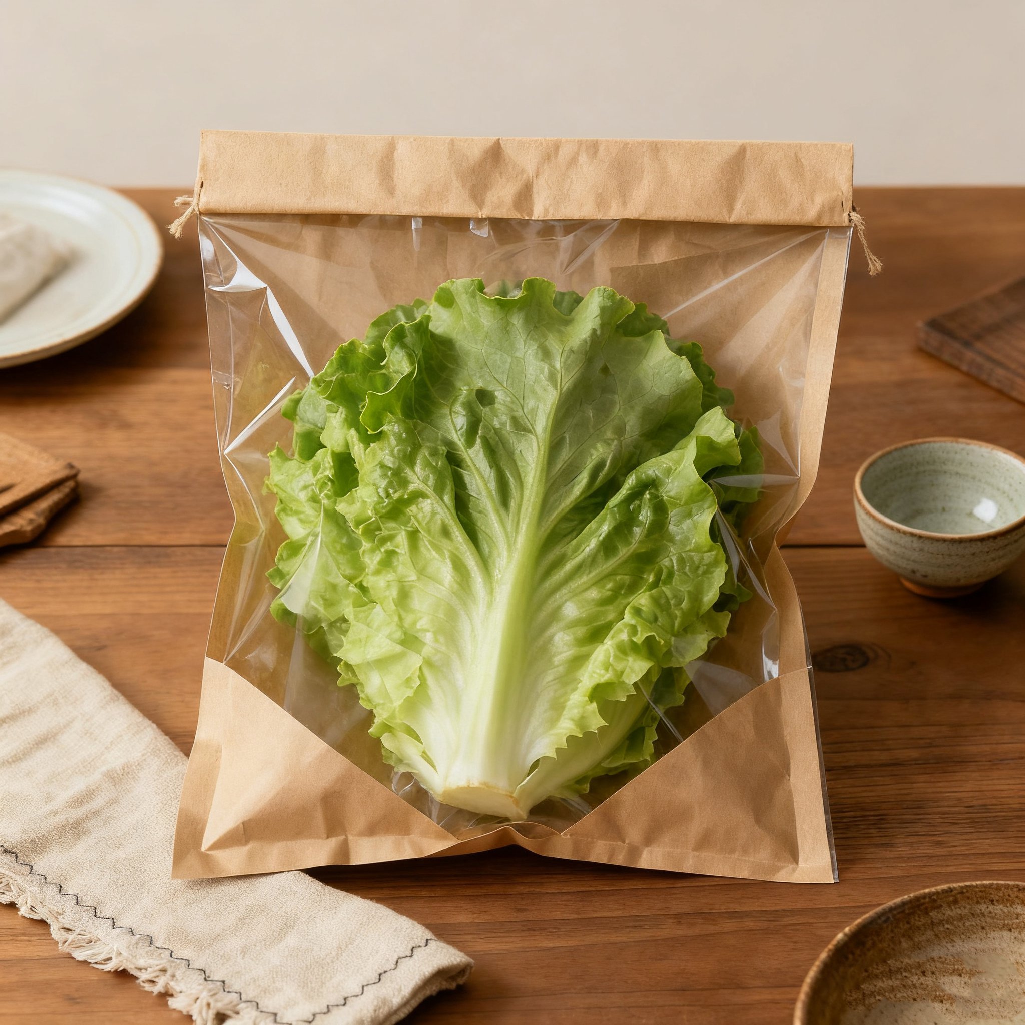 Crisp green lettuce leaves for healthy meals