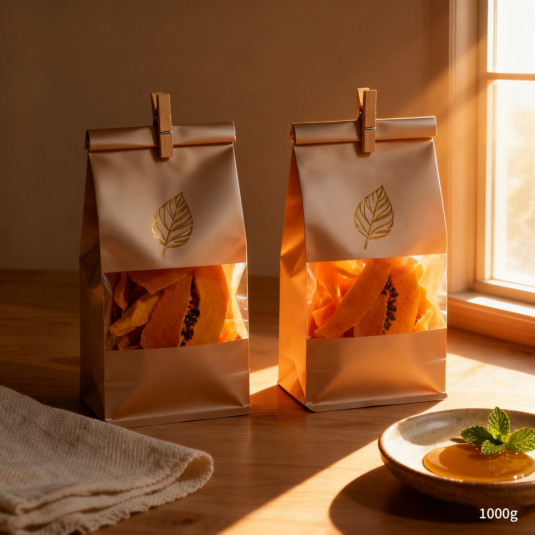 Healthy snack option: dried papaya served in a bowl