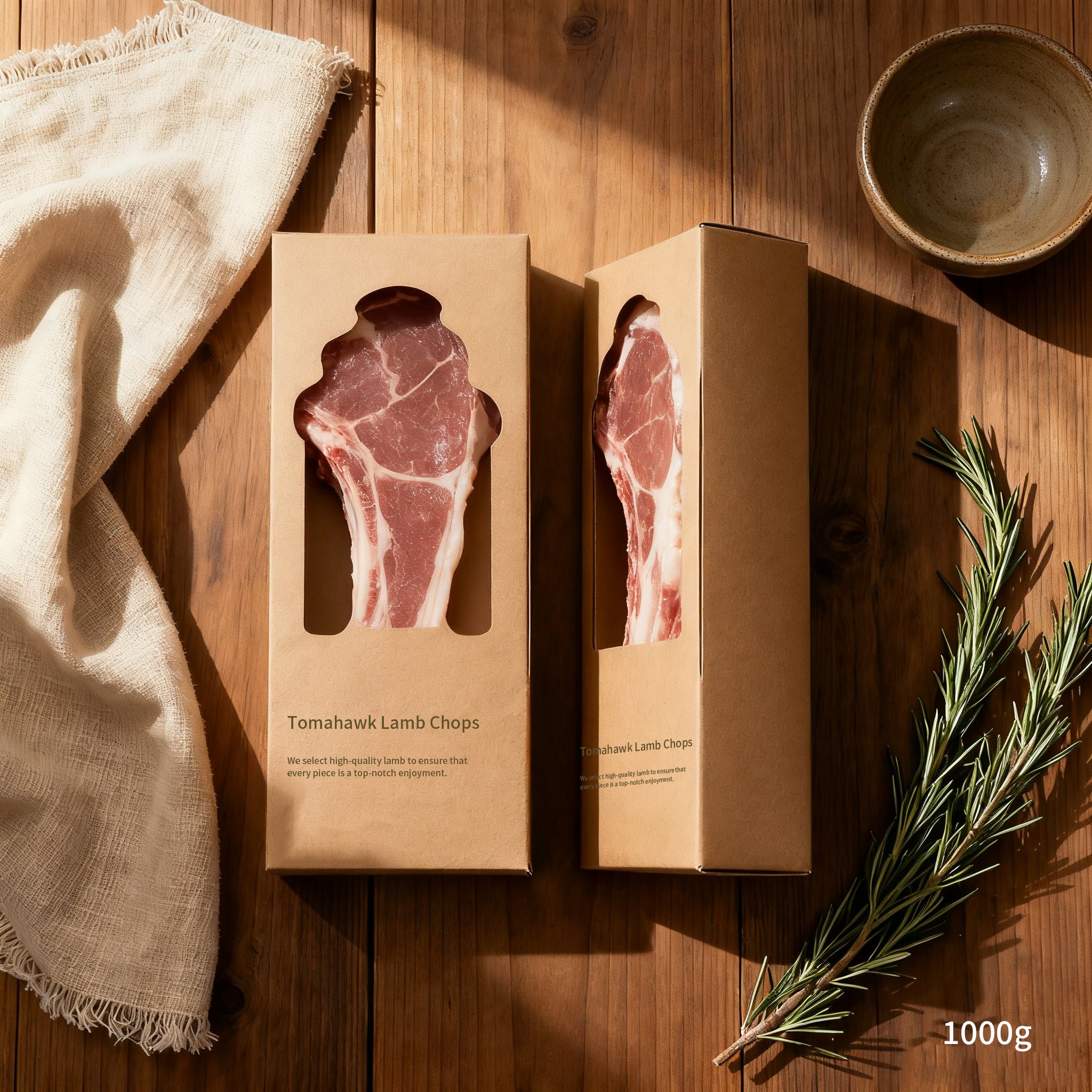 Elegant lamb meat gift box presentation
