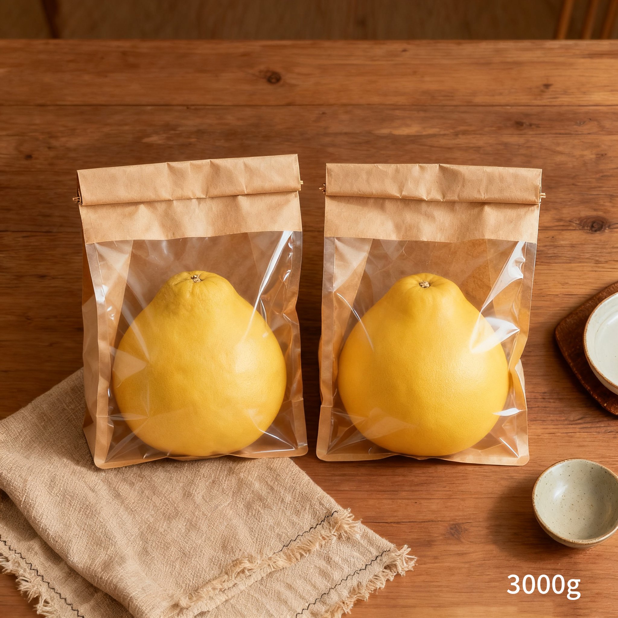 Close-up of peeled juicy pomelo segments