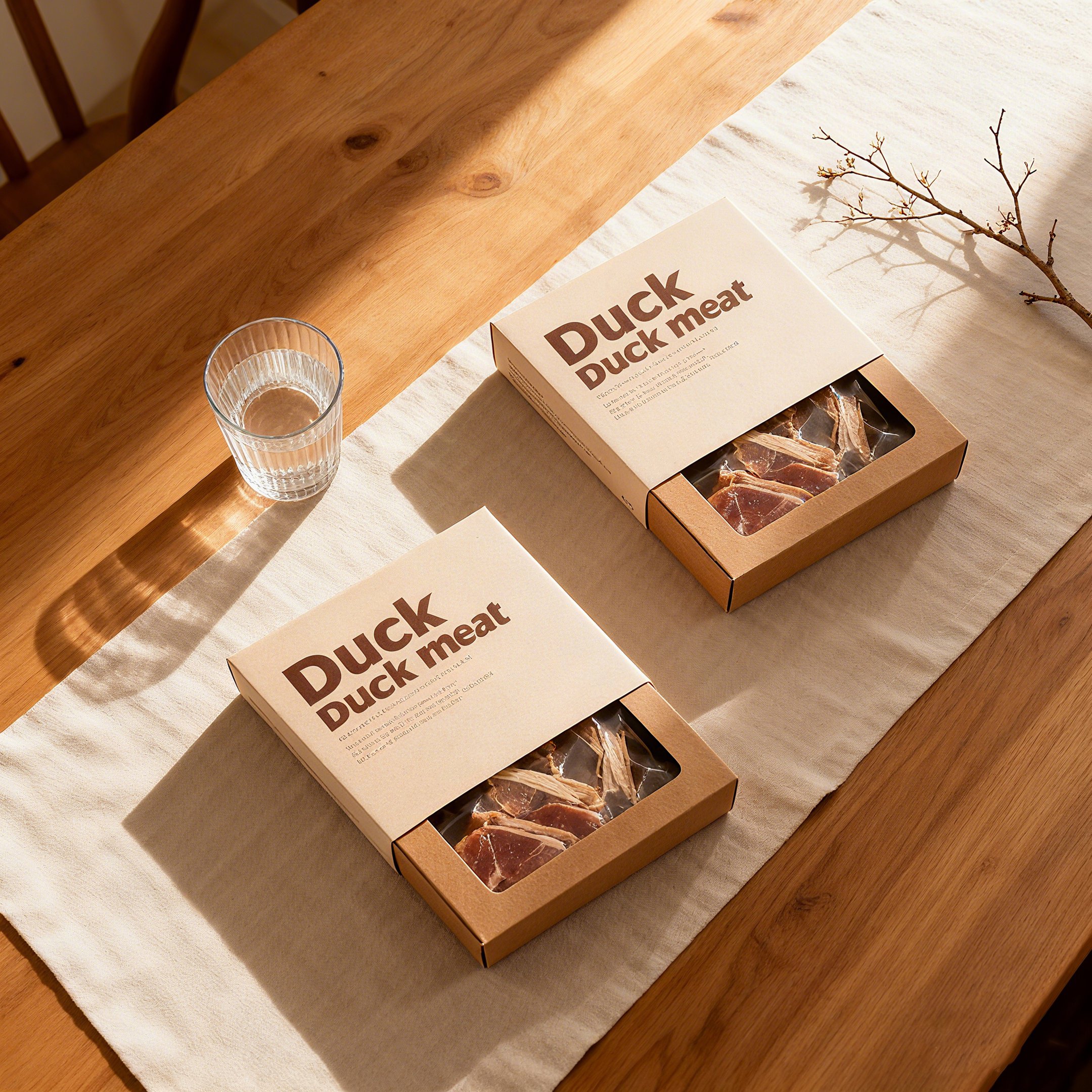 Premium duck meat fresh and tender in two boxes