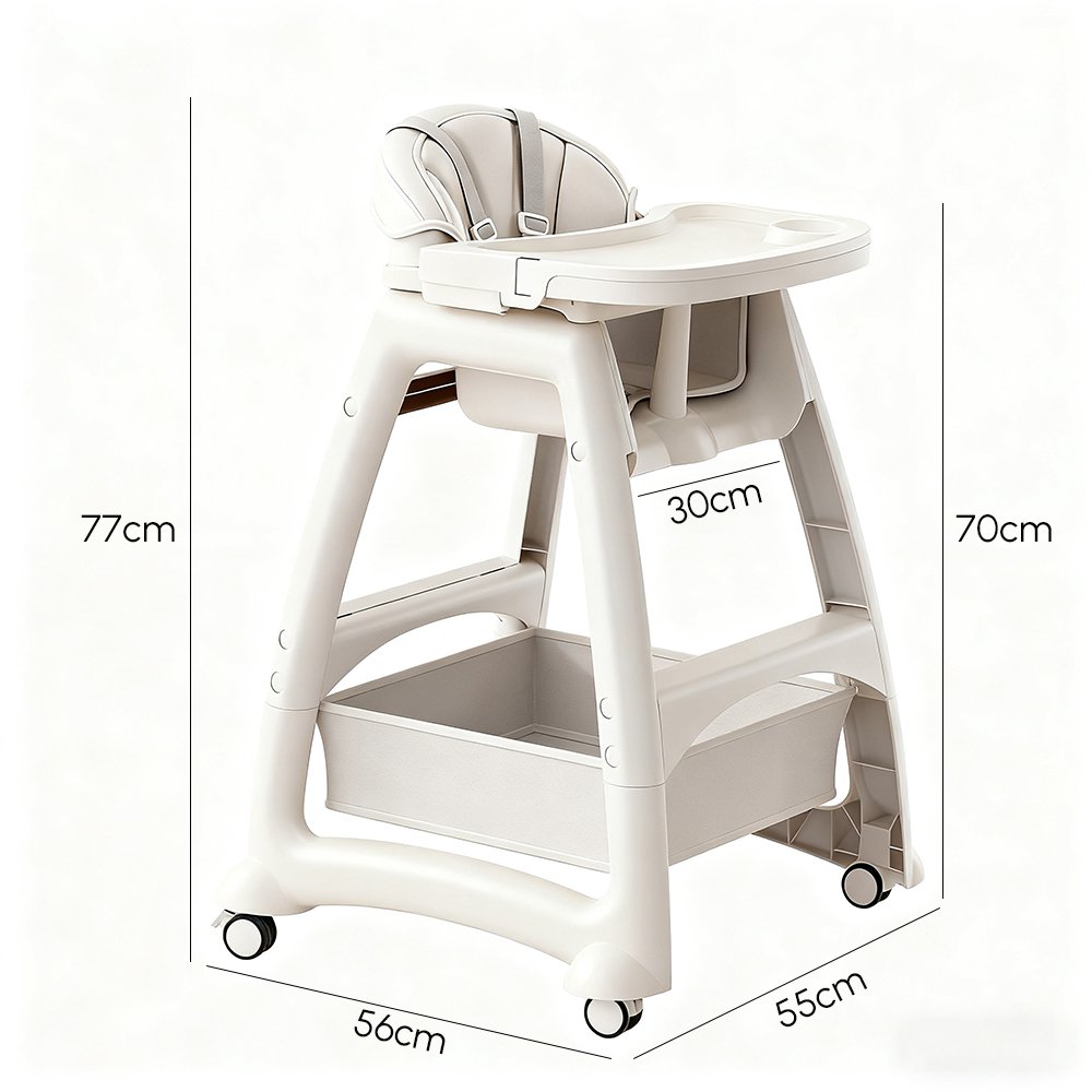 Sicherer Esszimmerstuhl mit 5-Punkt-Gurt f&uuml;r Babys