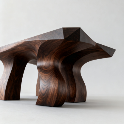 Wohnzimmertisch mit Fließenden Kurven