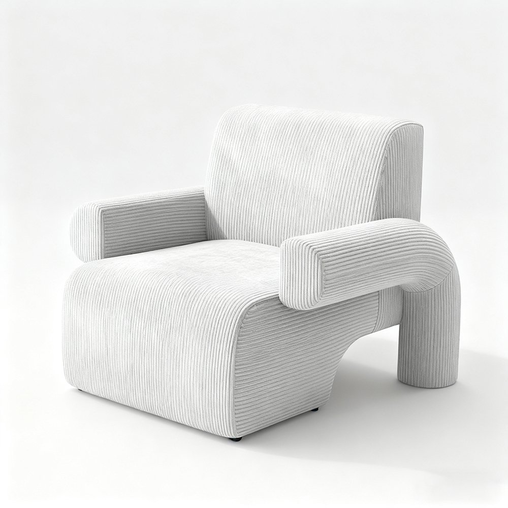 Modernes Einzelsofa aus Wollstoff im Wohnzimmer