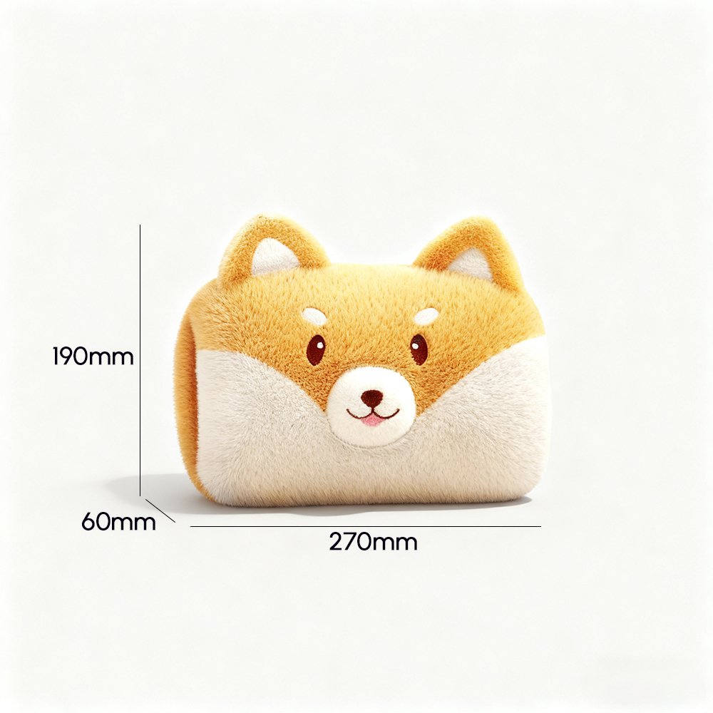 Detailaufnahme vom Gesicht des Shiba Inu Pl&uuml;sch-Handw&auml;rmers