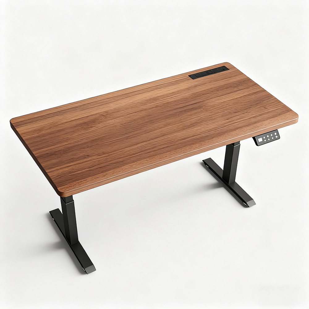 Elektrisch höhenverstellbarer Schreibtisch aus Eiche
