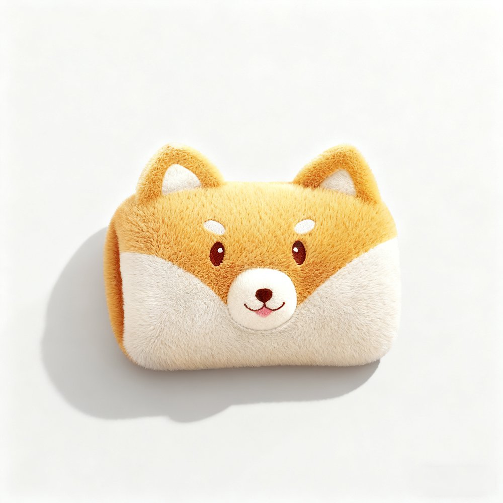 S&uuml;&szlig;er Shiba Inu Pl&uuml;sch-Handw&auml;rmer Vorderansicht