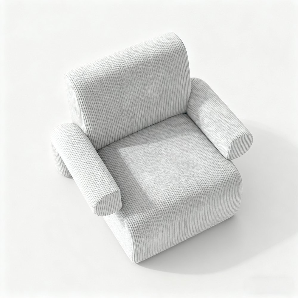 Gem&uuml;tliches Wollstoff-Sofa mit eleganten Armlehnen