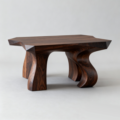 Wohnzimmertisch mit Fließenden Kurven