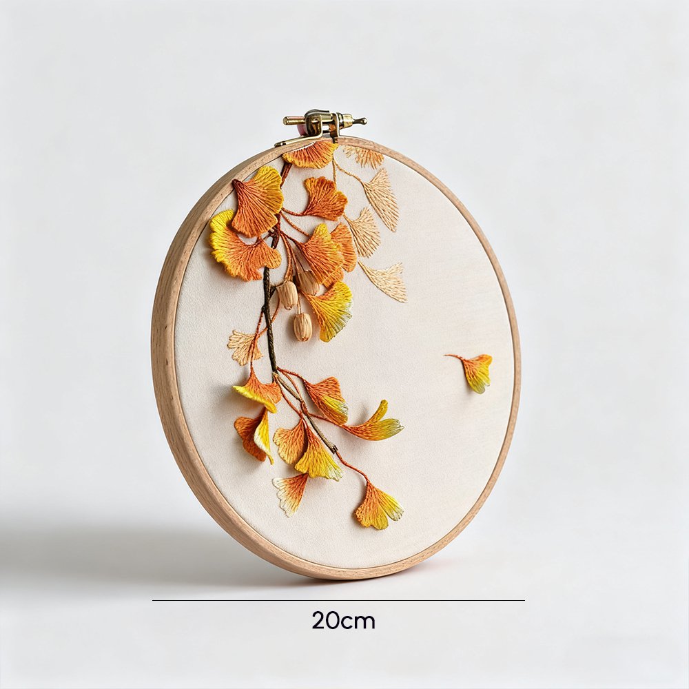 Ginkgo-Stickanh&auml;nger als herbstliches Schmuckst&uuml;ck