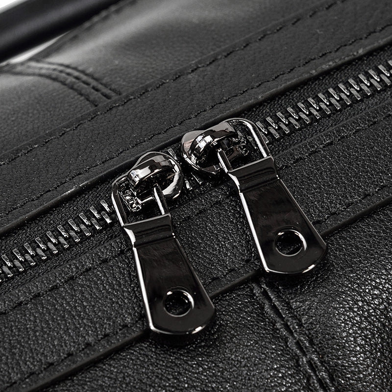 gym Black Leather Holdall