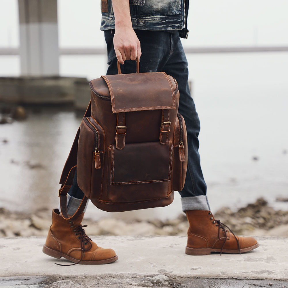 sac à dos en cuir pour ordinateur portable