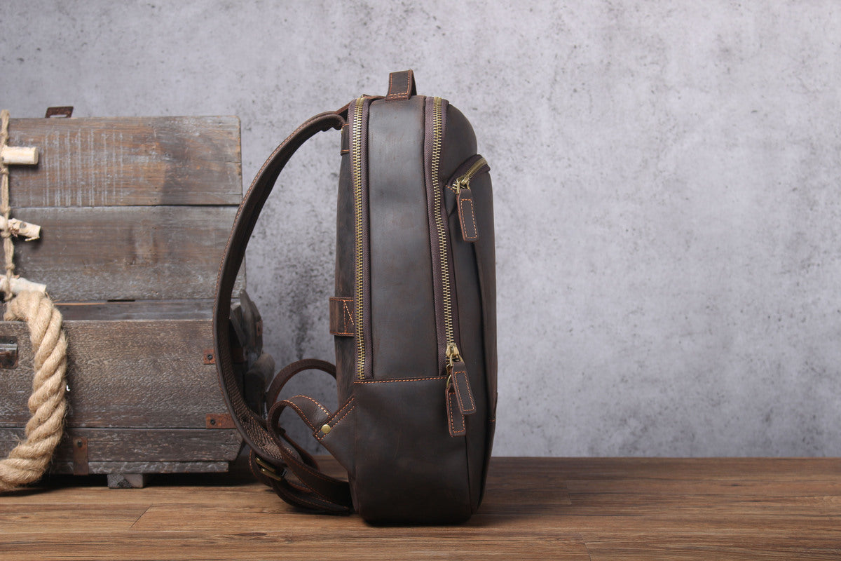 sac à dos pour ordinateur portable en cuir vintage fait à la main
