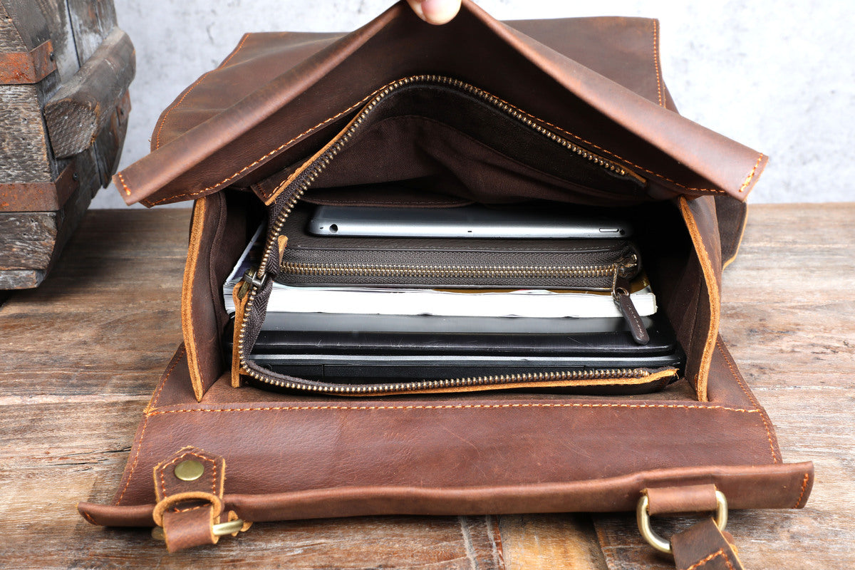 leather carry on backpack